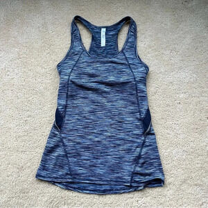 Kyodan Women’s Athletic Tank Top w/ Shelf Bra - S - EUC - Space Dye Navy Blue